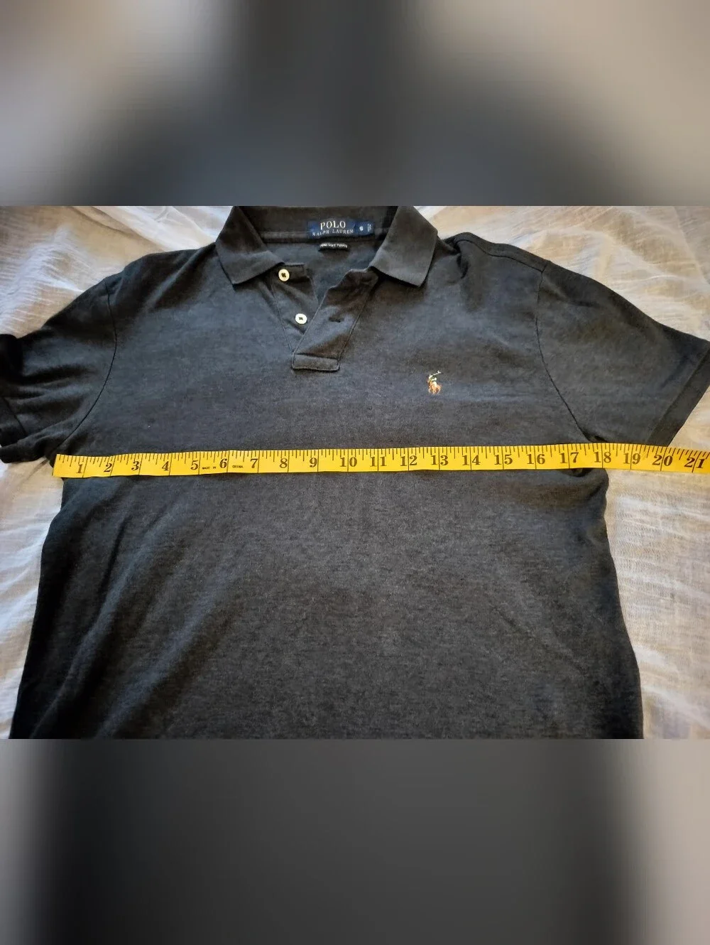 EUC Polo by Ralph Lauren Charcoal Gray Large Polo Pony Logo 100% Cotton - Small